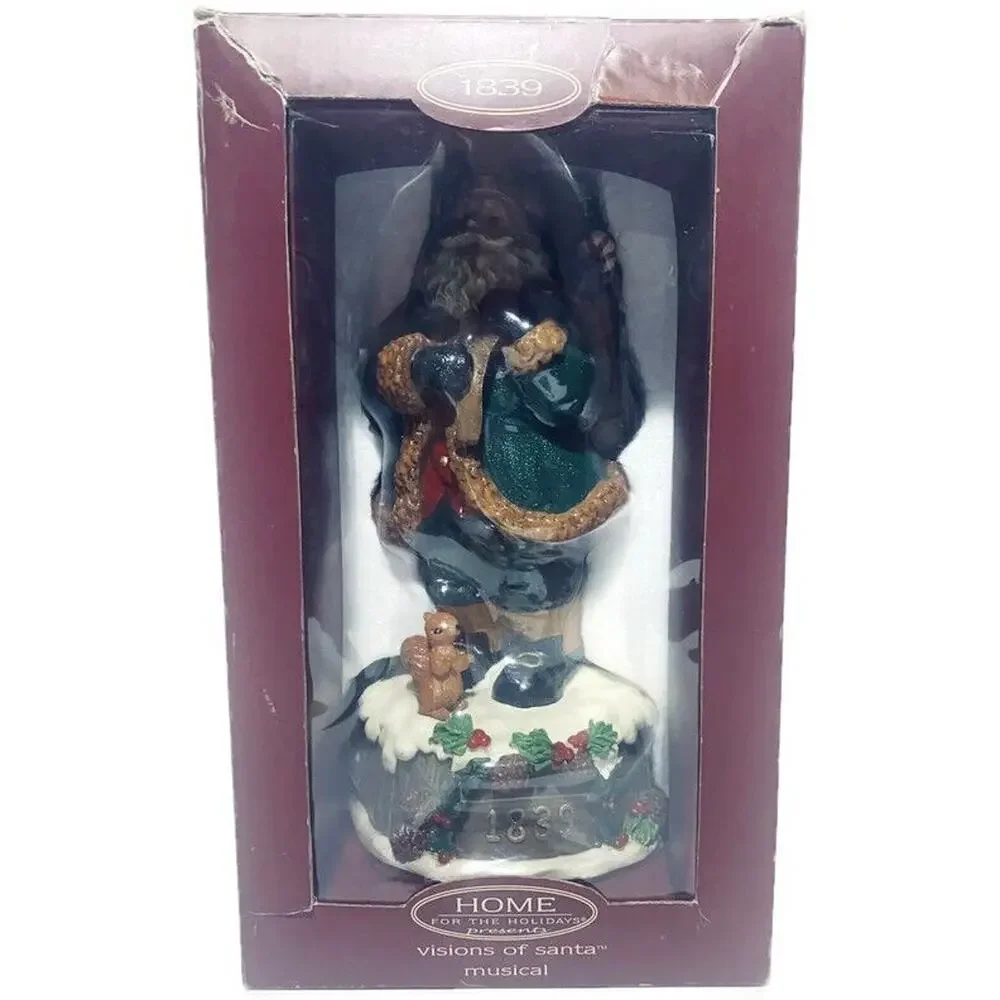 Home for the Holidays Visions of Santa 1839 Musical Resin Figurine 10